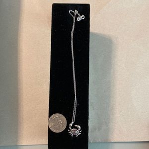 New contessa di capri Sterling Silver crab pendant with chain. great gift.